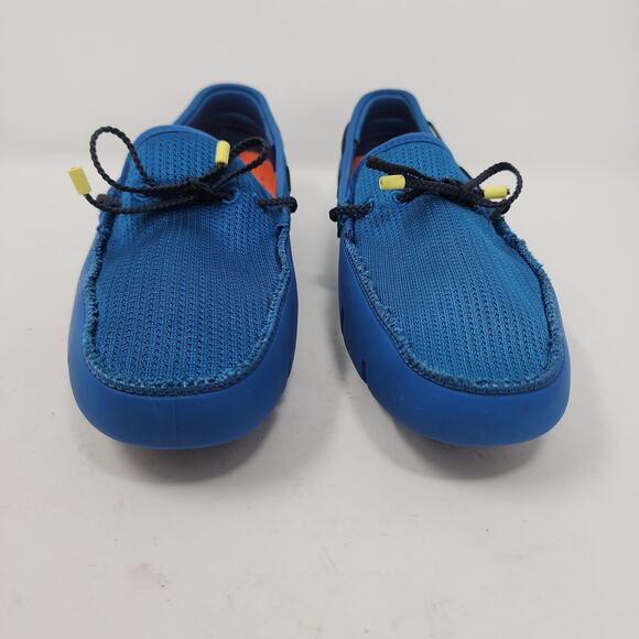 Swims Mens Deck Shoes Size 8 Blue Braided Lace Loafers Slip On Boat Shoes EUC - Picture 6 of 12